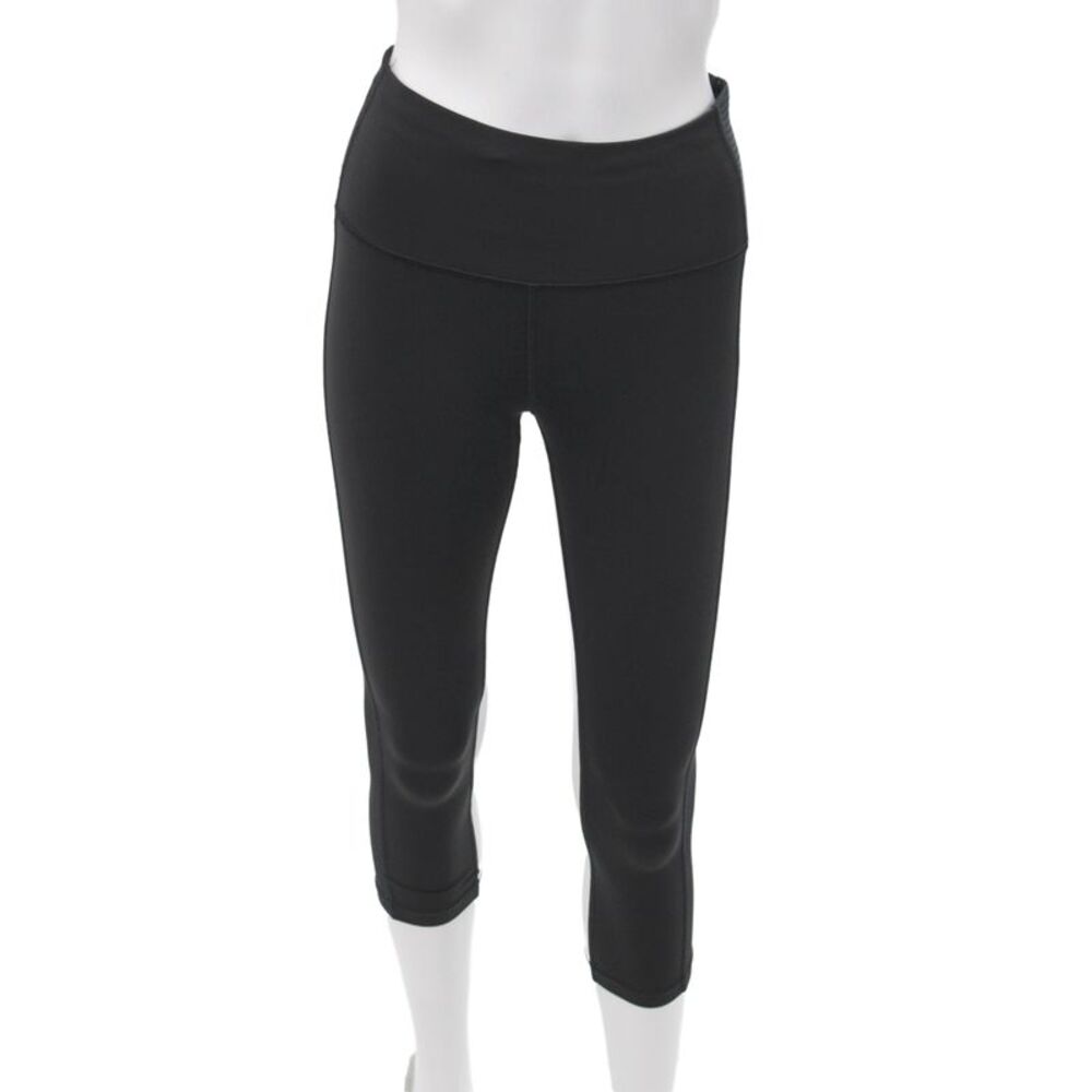 Athleta Womens Black Capri Leggings Drawstring Nylon Size XS